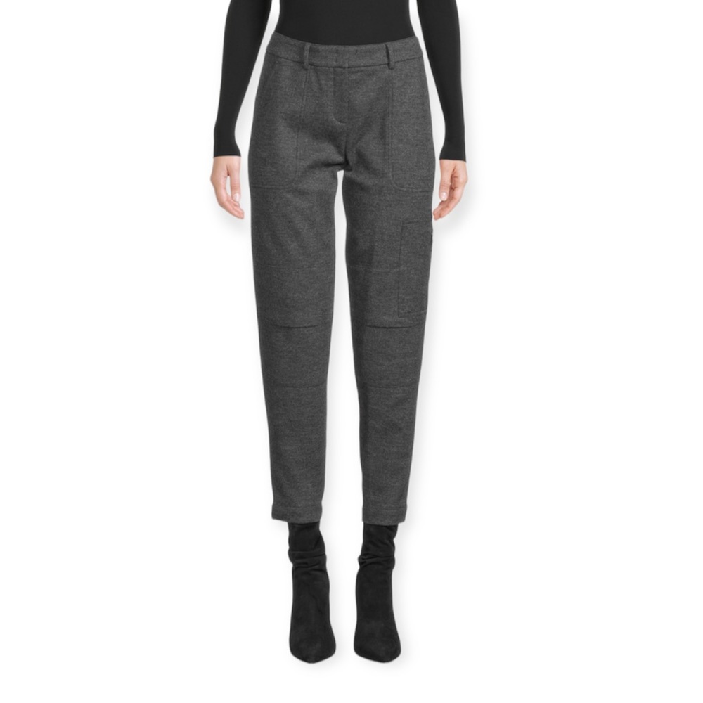 AKRIS Wool High Rise Crop Straight Leg Trousers